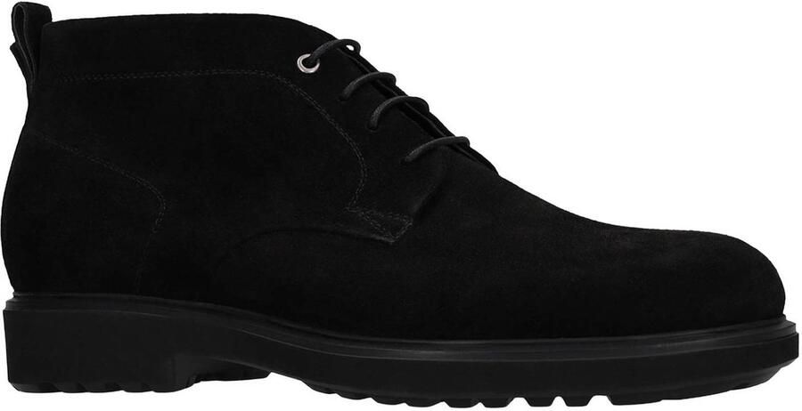 Manfield suède veterboots met profielzool zwart - Foto 3