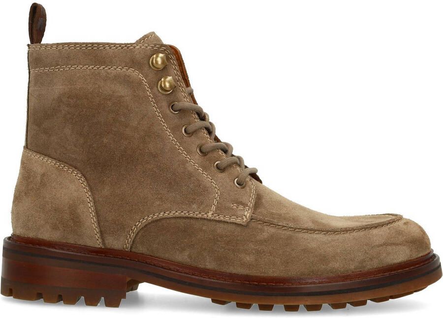 Manfield Heren Taupe suède veterboots