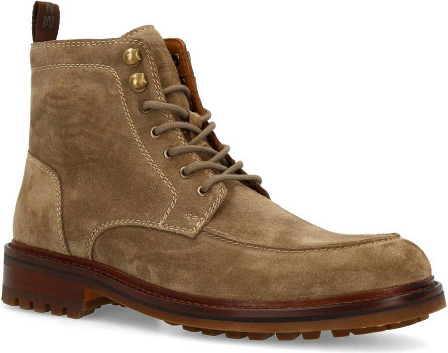 Manfield Heren Taupe suède veterboots - Foto 2