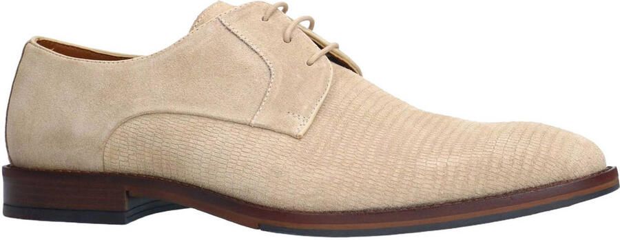 Manfield Heren Beige suède veterschoenen - Foto 2