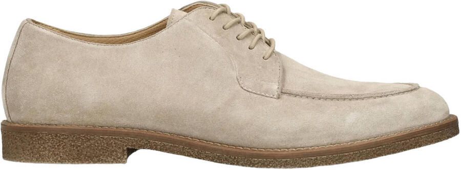 Manfield suède veterschoenen beige