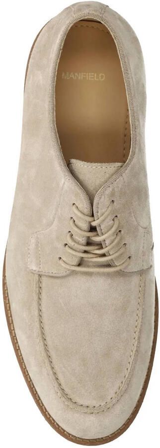 Manfield suède veterschoenen beige - Foto 3