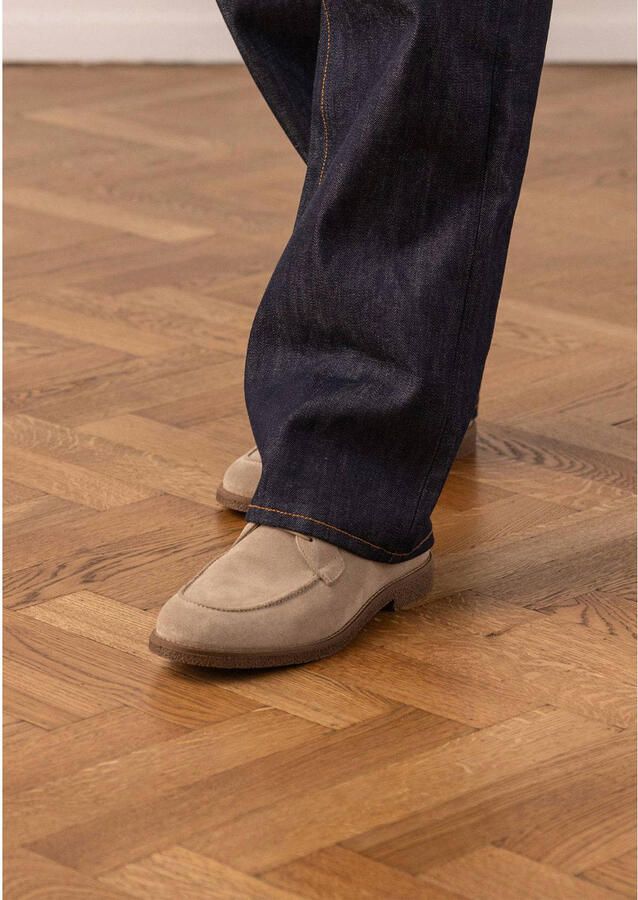 Manfield suède veterschoenen beige - Foto 2