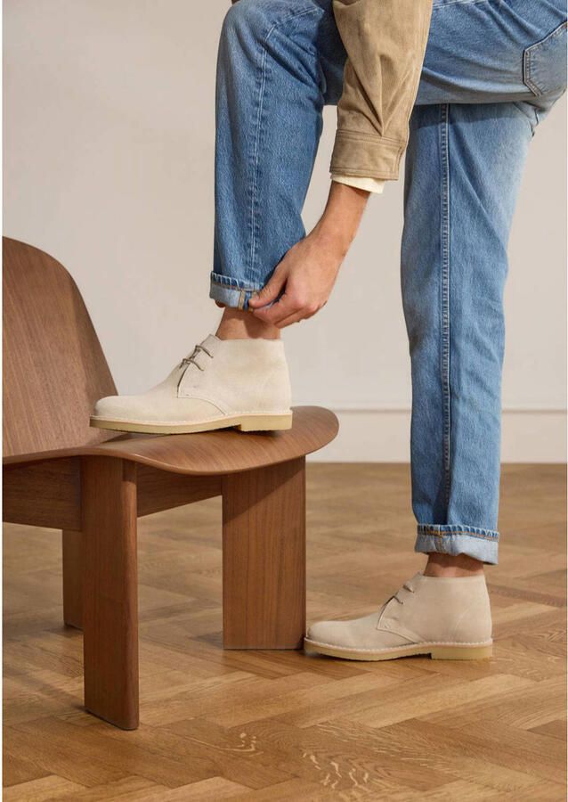 Manfield Heren Beige suède veterboots