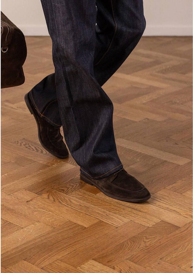 Manfield Heren Donkerbruine suède veterschoenen - Foto 2