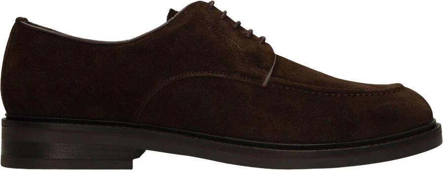 Manfield Heren Bruine suède veterschoenen