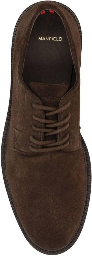 Manfield Bruine suède veterschoenen - Foto 3