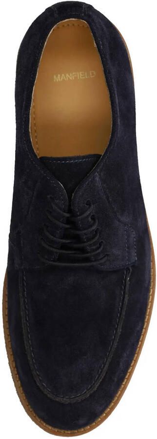 Manfield suède veterschoenen donkerblauw - Foto 3
