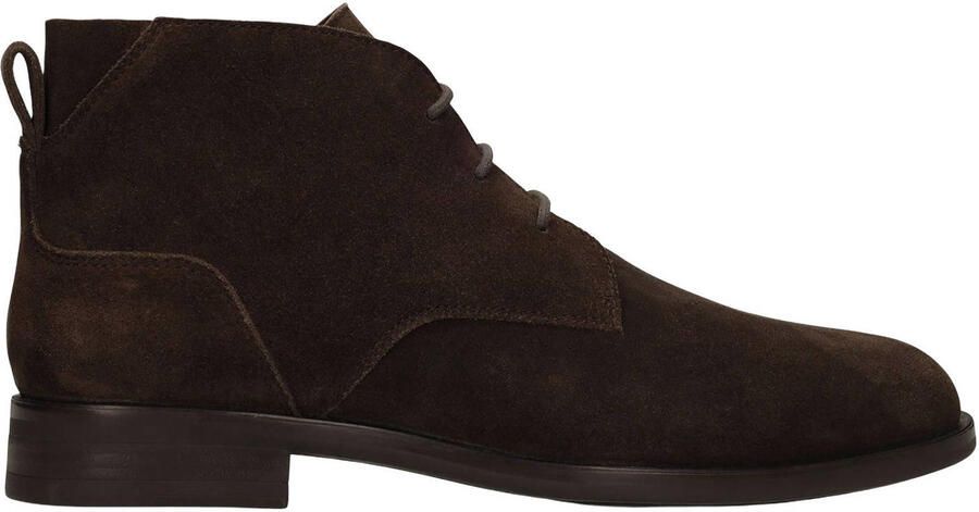Manfield Heren Donkerbruine suède veterschoenen
