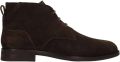 Manfield Heren Donkerbruine suède veterschoenen - Donkerbruin