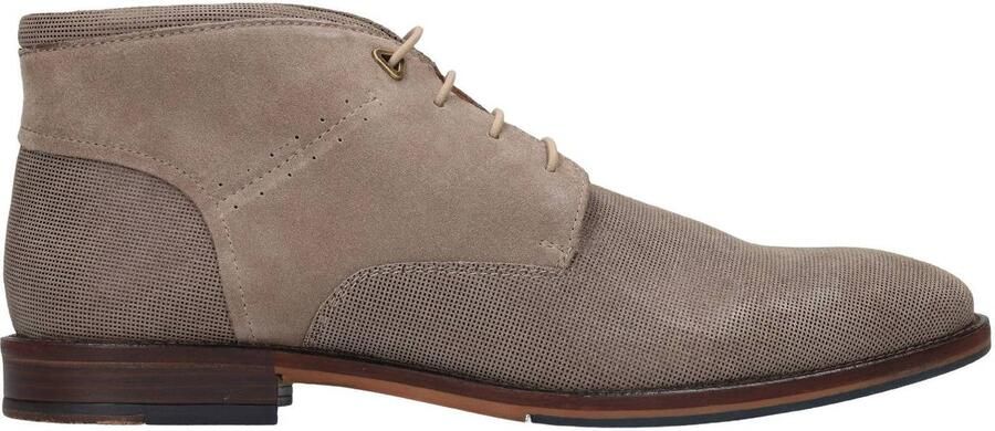 Manfield Heren Taupe suède veterschoenen