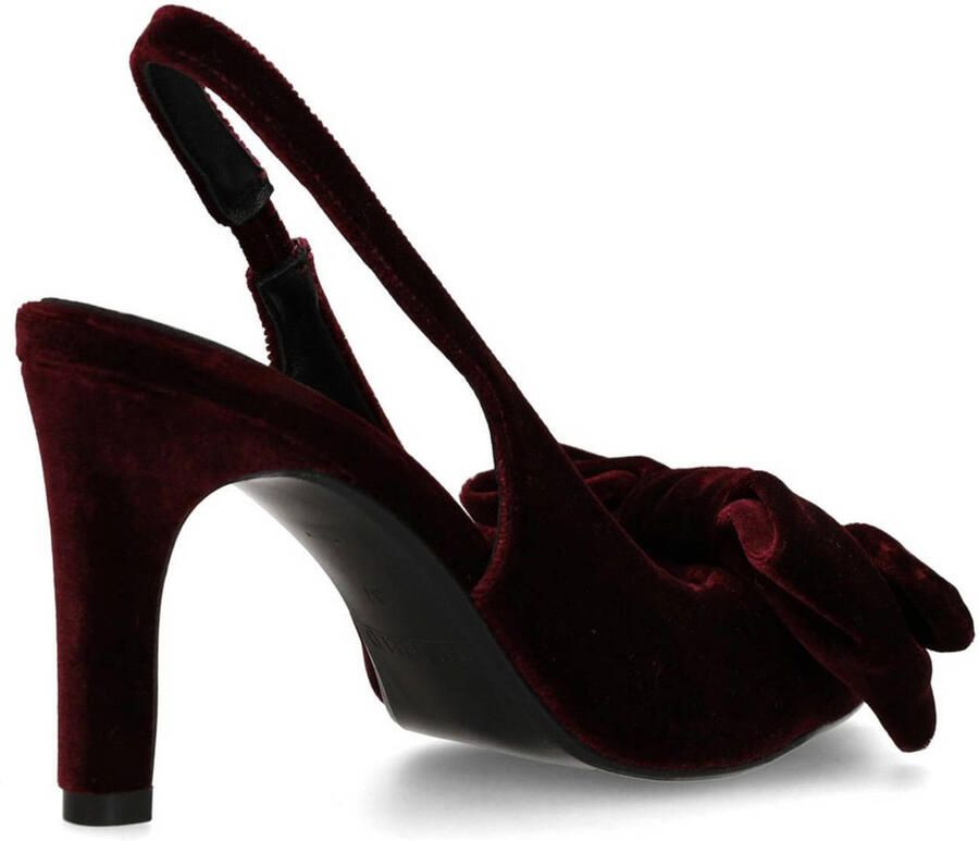 Manfield Dames Burgundy velours slingback pumps