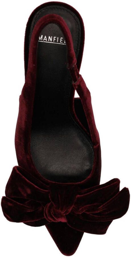 Manfield Dames Burgundy velours slingback pumps - Foto 3