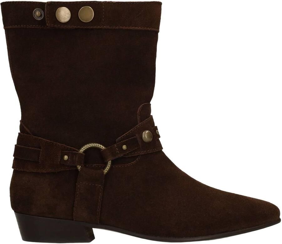 Manfield western suède cowboylaarzen donkerbruin