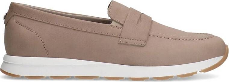 No Stress Dames Taupe nubuck loafers