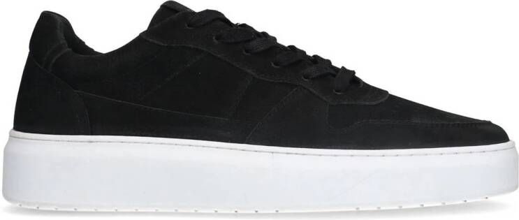 Manfield nubuck sneaker zwart