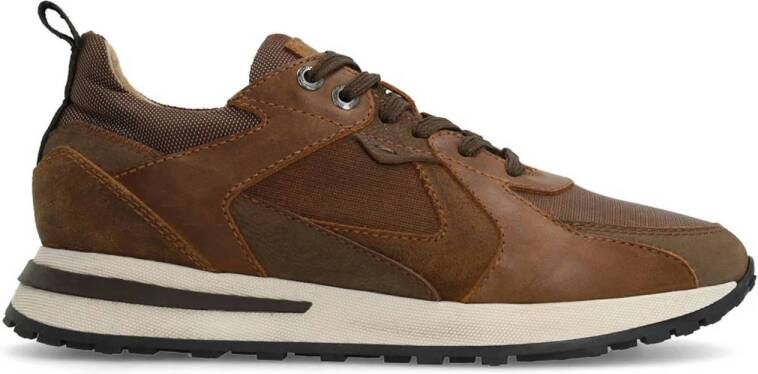 Manfield Heren Cognac leren sneakers