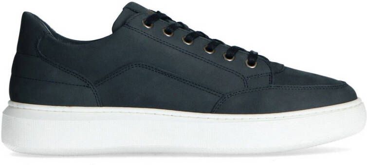 Manfield Heren Donkerblauwe nubuck sneakers