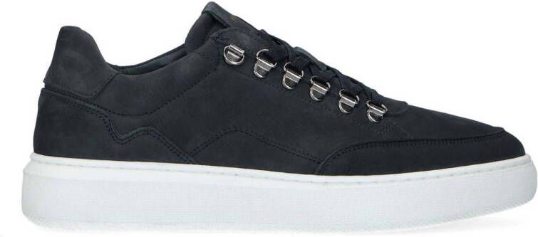 Manfield nubuck sneakers donkerblauw