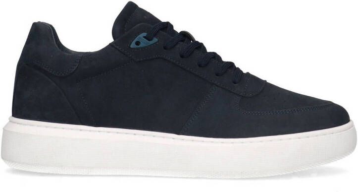 Manfield nubuck sneakers donkerblauw