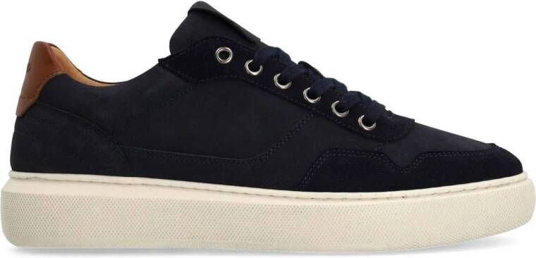 Manfield nubuck sneakers donkerblauw
