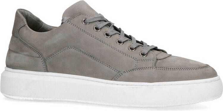 Manfield Heren Grijze nubuck sneakers