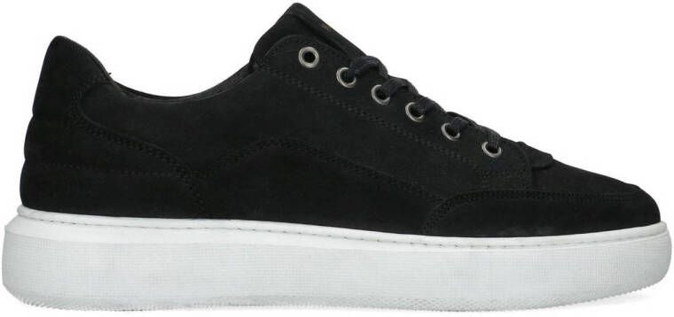 Manfield Heren Zwarte nubuck sneakers