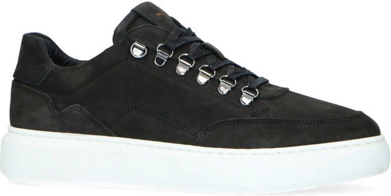 Manfield Heren Zwarte nubuck sneakers