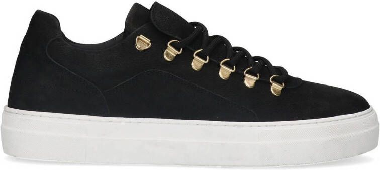 Manfield Heren Zwarte nubuck sneakers