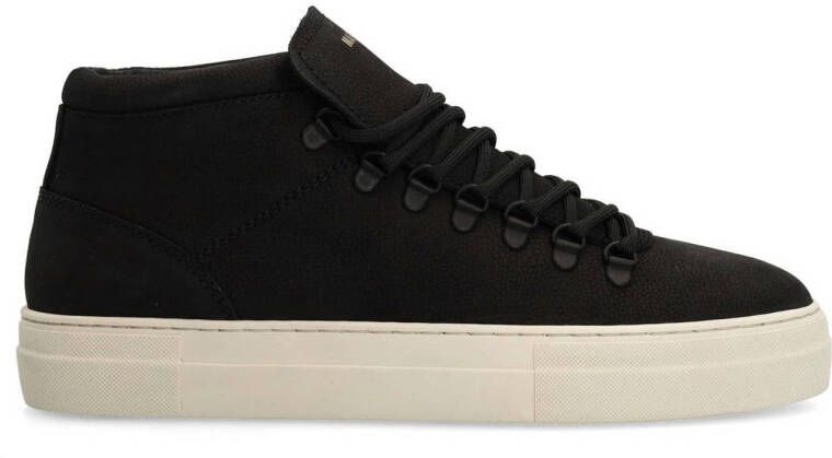 Manfield Heren Zwarte nubuck sneakers