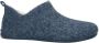 Manfield Heren Blauwe pantoffels met wol - Thumbnail 1