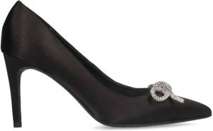 Manfield Dames Satijnen zwarte pump met strik