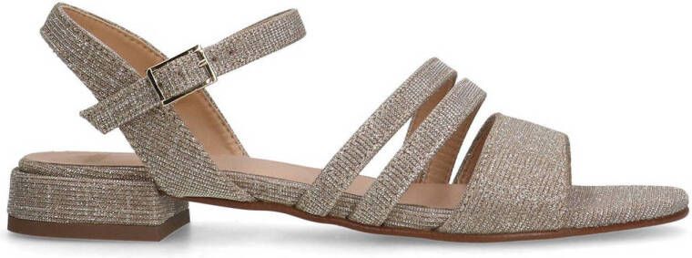 Manfield Dames Gouden glitter sandalen