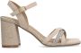 Manfield Dames Beige sandalen met hak met strass detail - Thumbnail 1