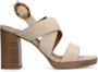 Manfield Dames Beige suède pumps met gesp - Thumbnail 1