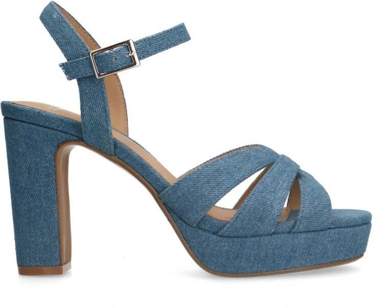 Manfield sandalettes denim blauw