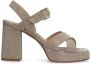 Manfield Dames Gouden sandalen met hak - Thumbnail 1