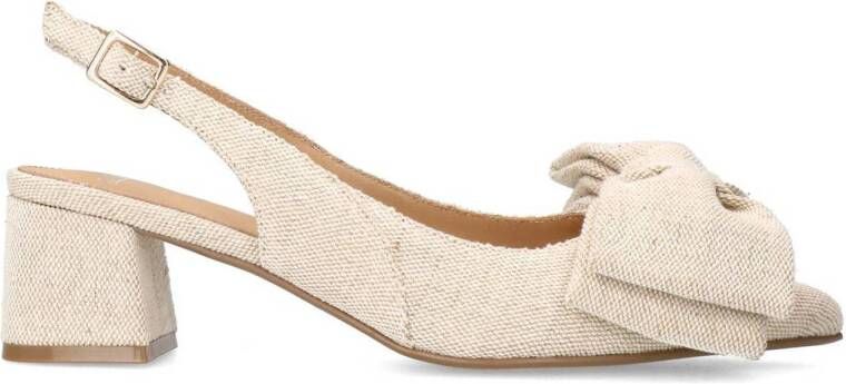 Manfield Dames Beige slingbacks met strik