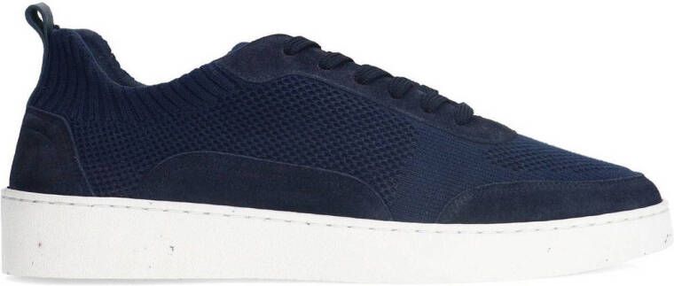 Manfield Heren Navy knit fabric sneakers