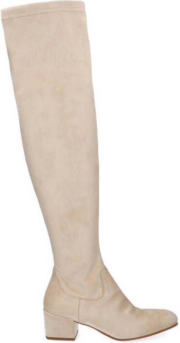 Manfield Dames Beige suède hoge laarzen