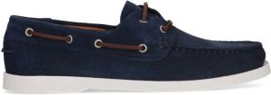 Manfield Heren Blauwe suède veterschoenen