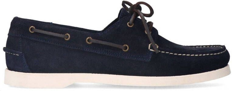 Manfield suède bootschoenen donkerblauw