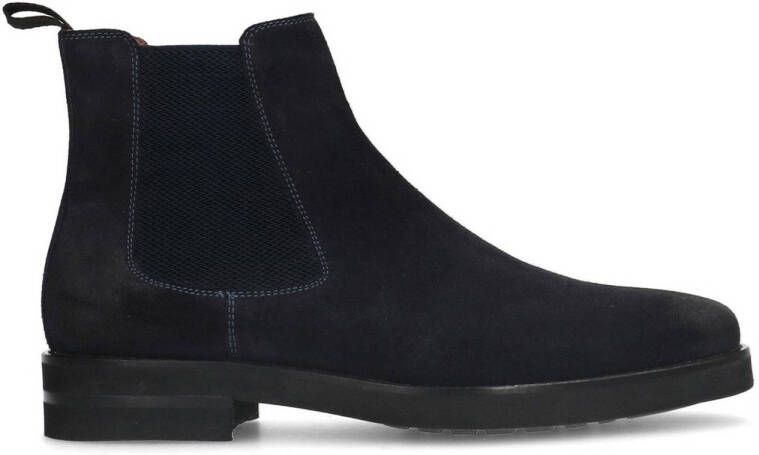 Manfield Heren Blauwe suède chelsea boots