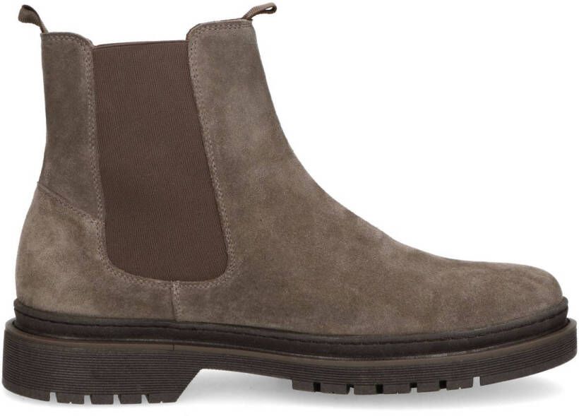 Manfield Heren Taupe suède chelsea boots