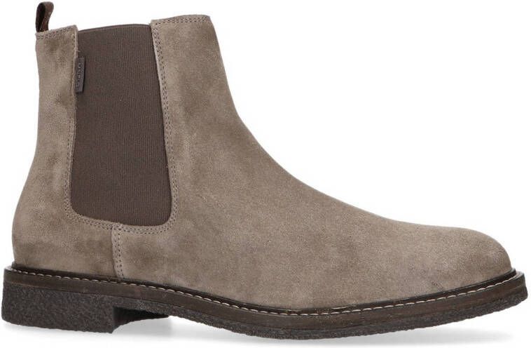 Manfield Heren Taupe suède chelsea boots
