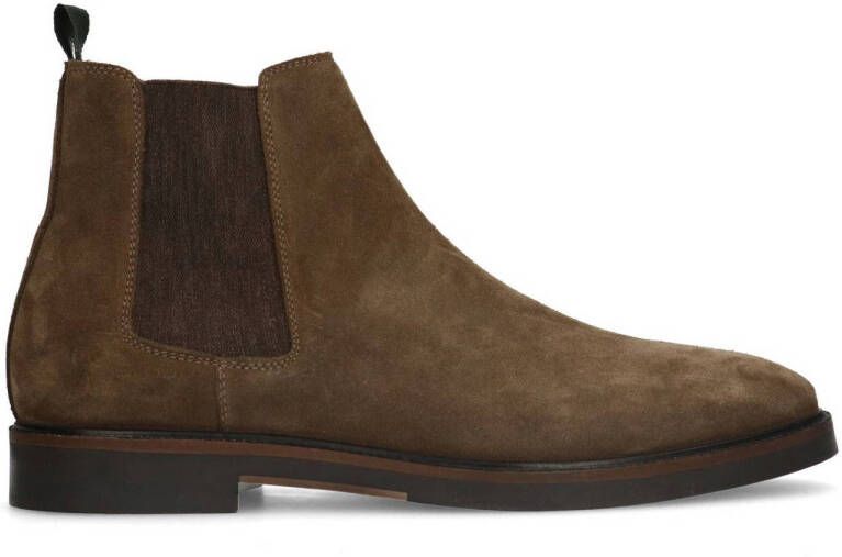 Manfield Heren Taupe suède chelsea boots