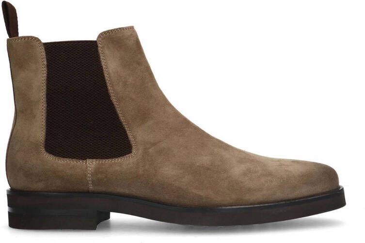 Manfield Dames Taupe suède chelsea boots