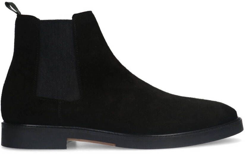 Manfield Heren Zwarte suède chelsea boots