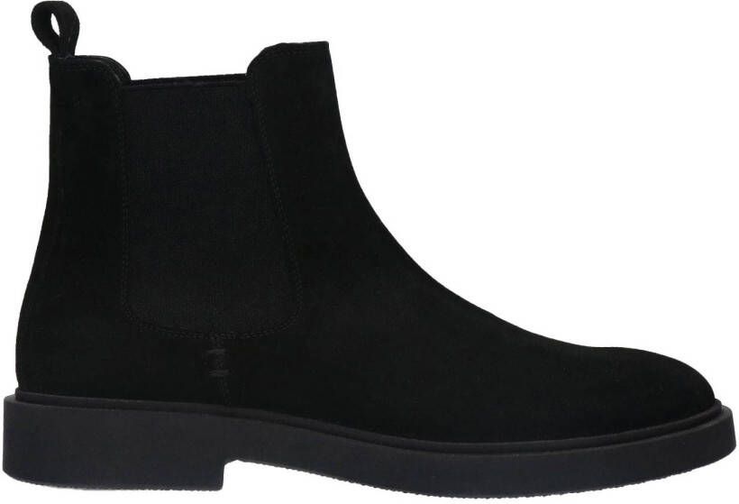 Manfield Heren Zwarte suède chelsea boots