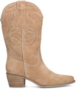 Manfield Dames Taupe suède cowboy laarzen